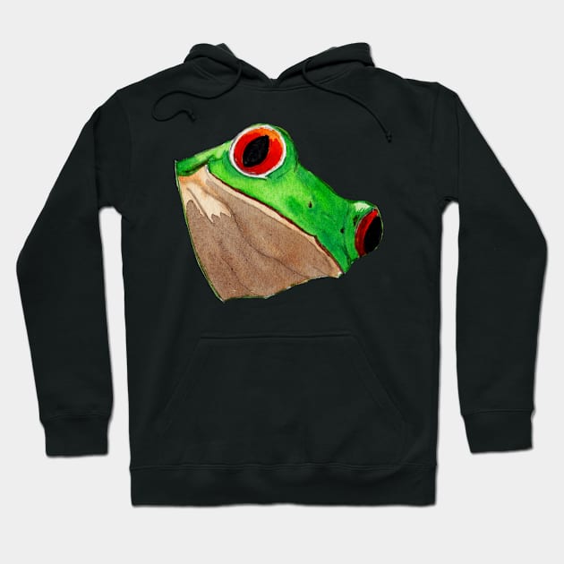 Green and red frog "HELLO" v2 Hoodie by Zamen